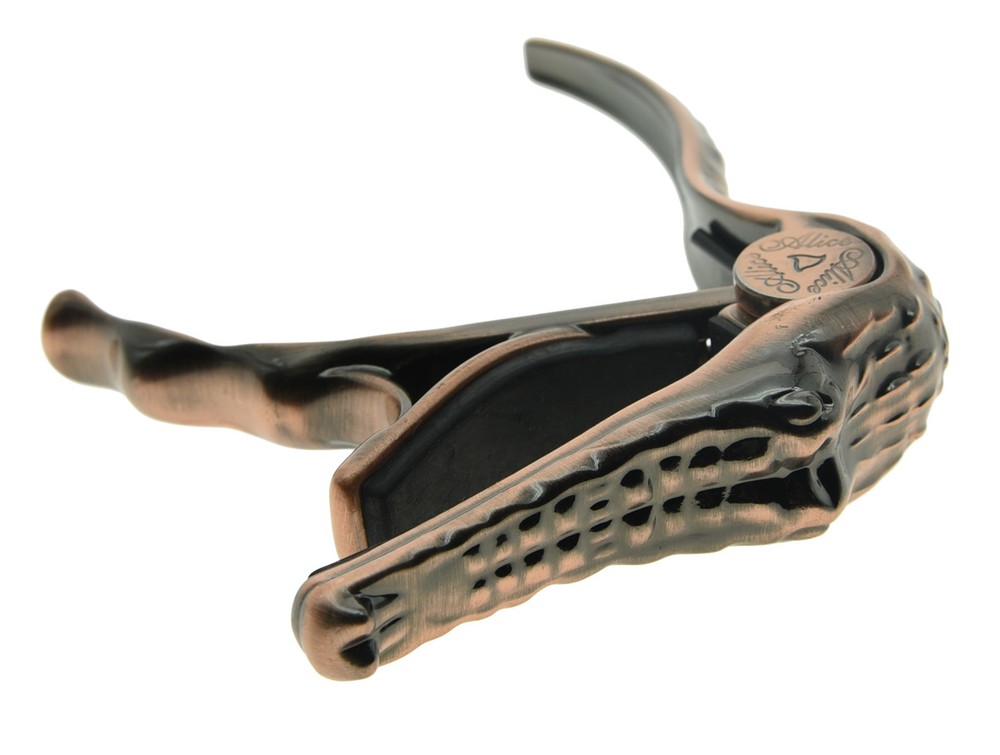 Red Bronze Guitar Capo Crocodile Shape Guitar Quick Release Trigger Key Clamp!