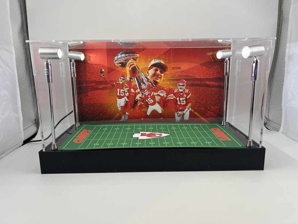Patrick Mahomes - Chiefs - Custom 2 Mini Helmet Display Case W/ LED Lights