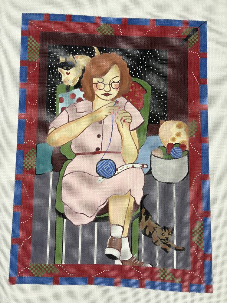 Unfinished Hand Painted Needlepoint Canvas by Jerry Easter