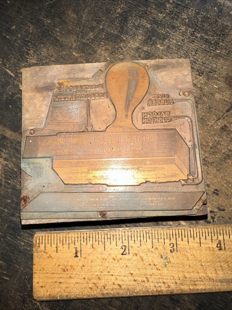 Print Block ( Old Rubber Stamp ) Copper Face