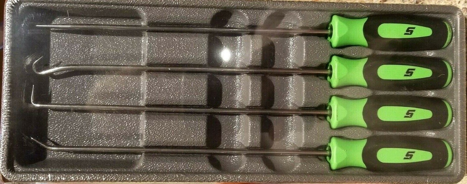 Snap-on Pick Set, LONG SGLASA204CG *GREEN SOFT HANDLES* BRAND NEW & SEALED!