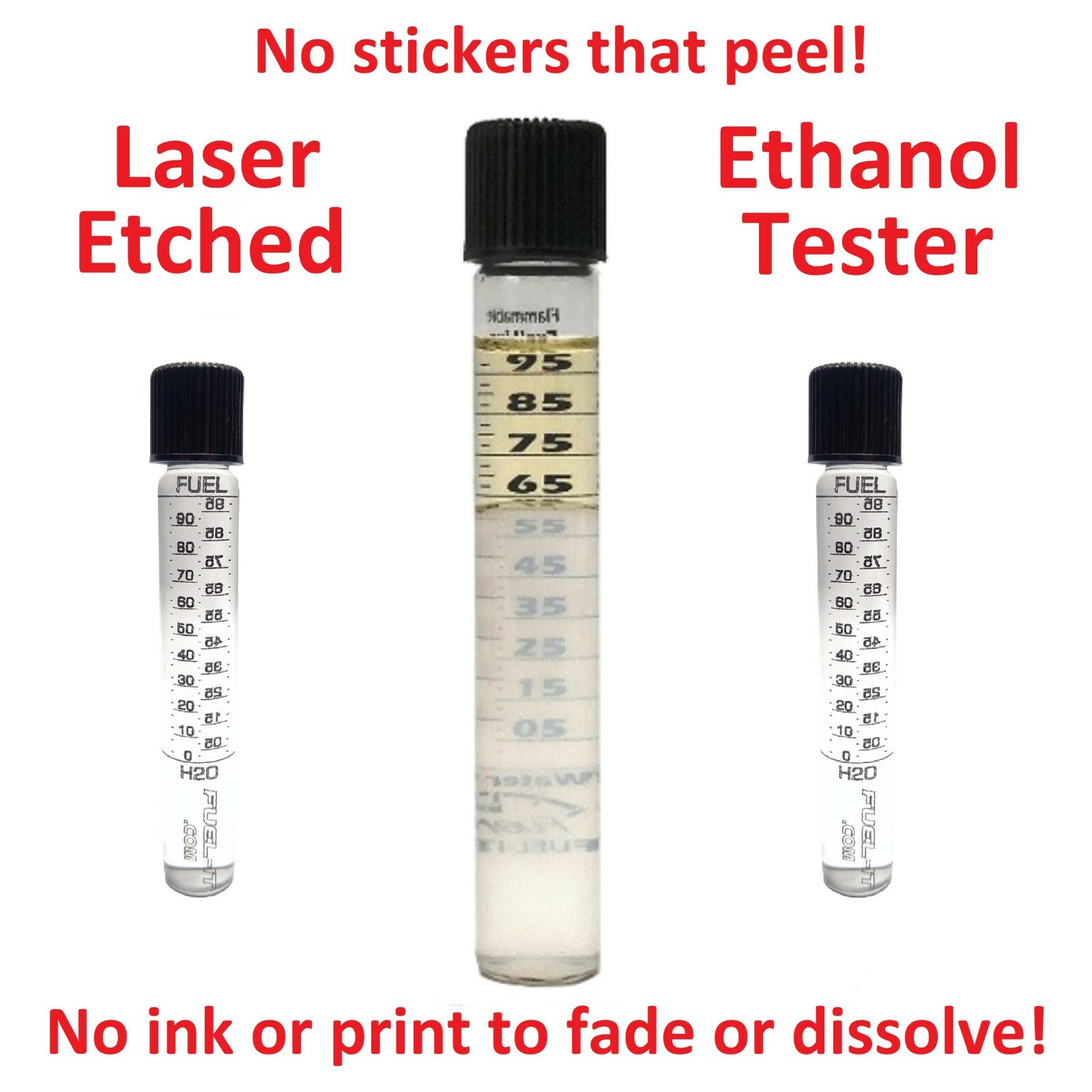 One Laser Etched Fuel Tester for Ethanol, E85, & Gasoline w/ LIFETIME WARRANTY!