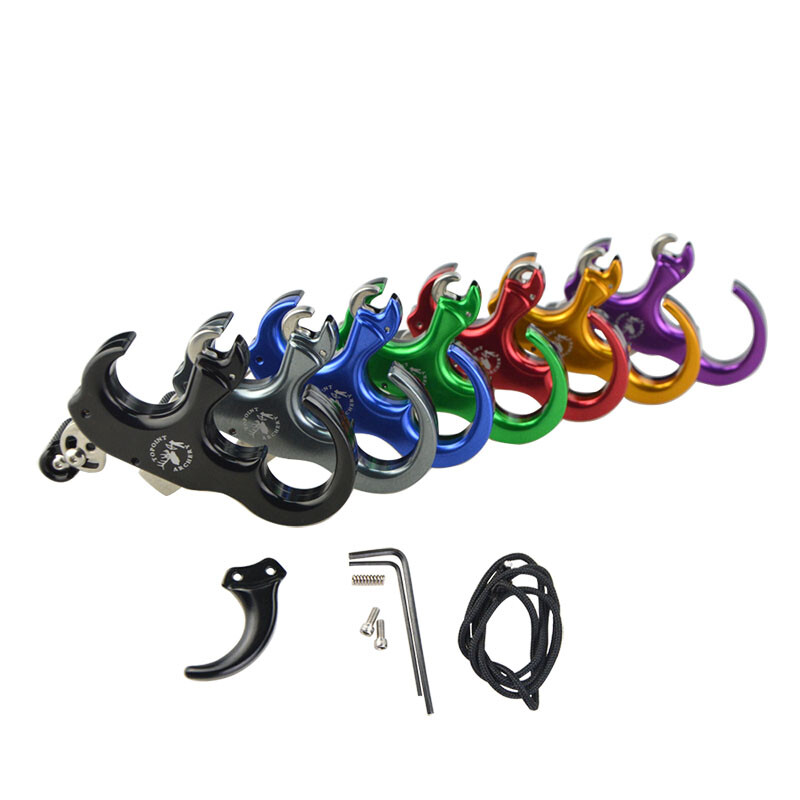 TP420 Compound Bow Release Aids 3 4 Finger Thumb Trigger Adjustable Archery Grip
