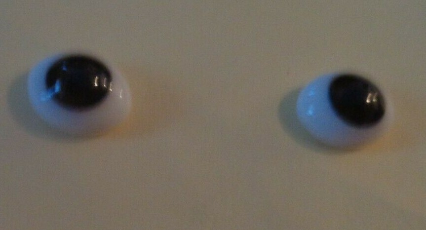 DOLL EYES - GLASS FLAT OVAL - 8MM - BROWN