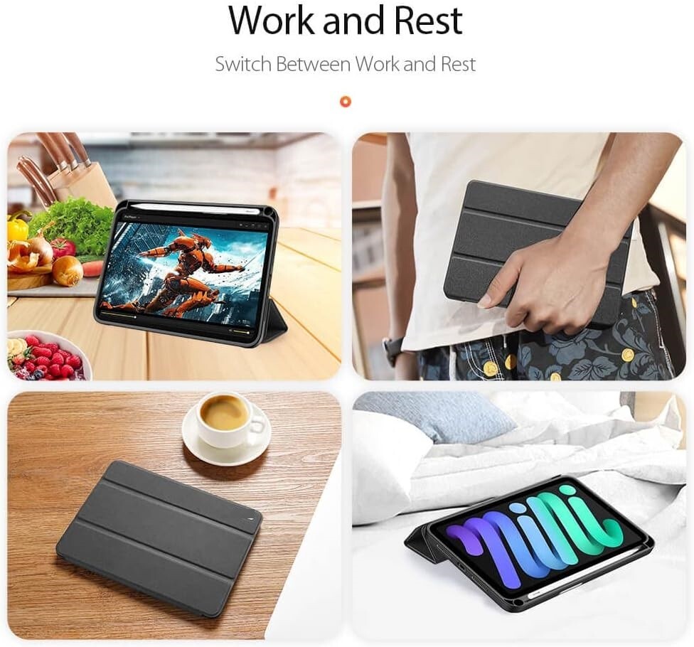 iPad Mini 7 A17 Pro Case, iPad Mini 7th/6th Generation Case with Pencil Holder