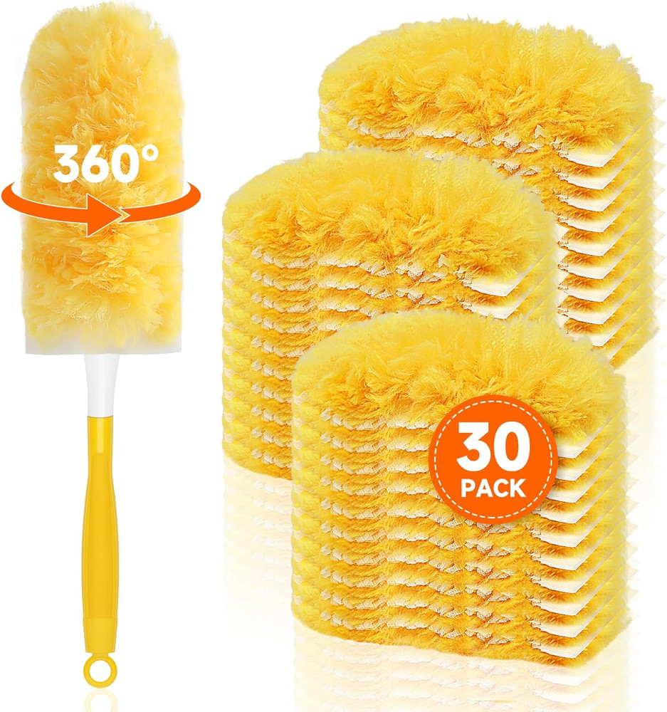 30 Count Duster Refills Compatible with Swiffer Dusters for Cleaning with 1 Hand