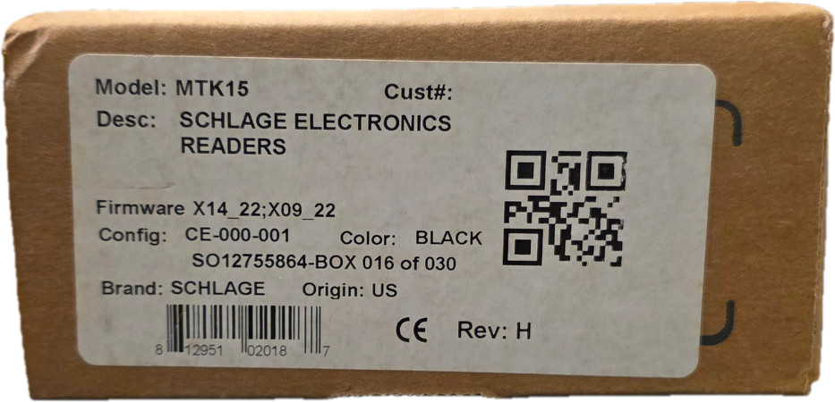 Schlage MTK15 Keypad Card Reader Complete Package - Black