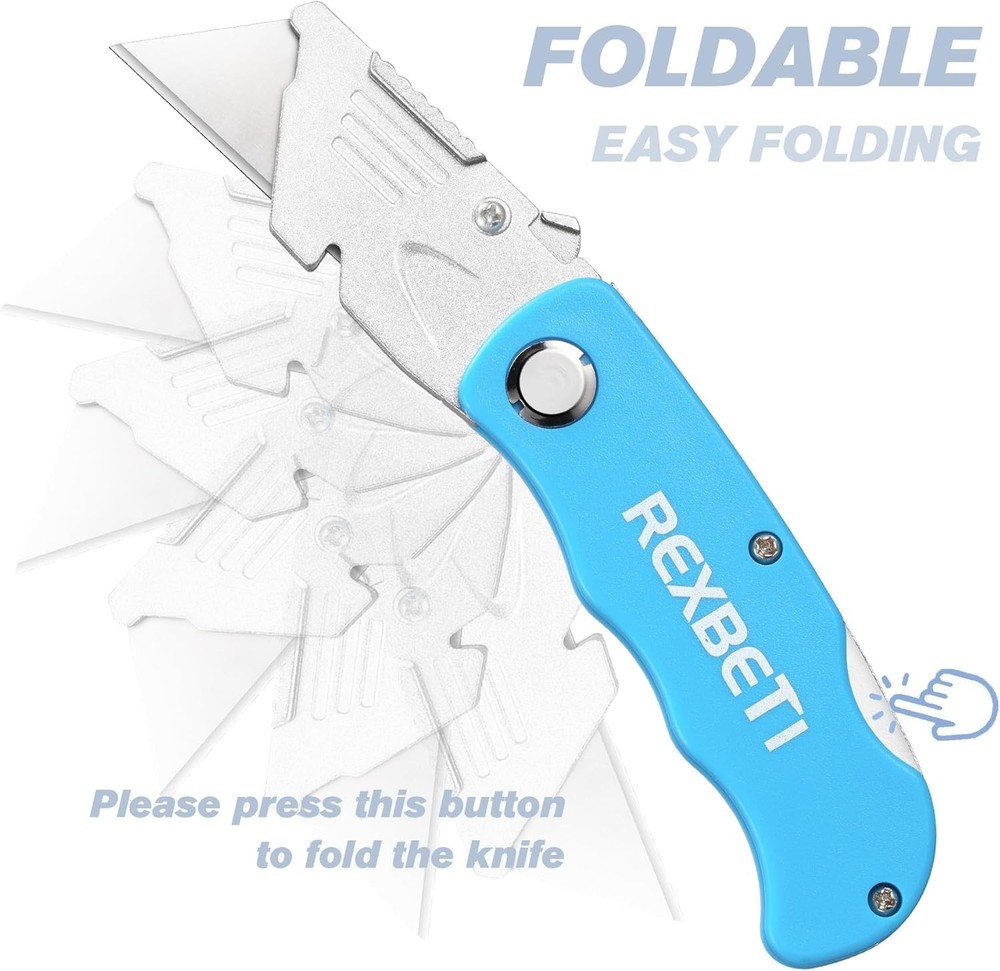 4 Box Cutter Folding Pocket Utility Work Knife Quick-Change Locking 10 Blades