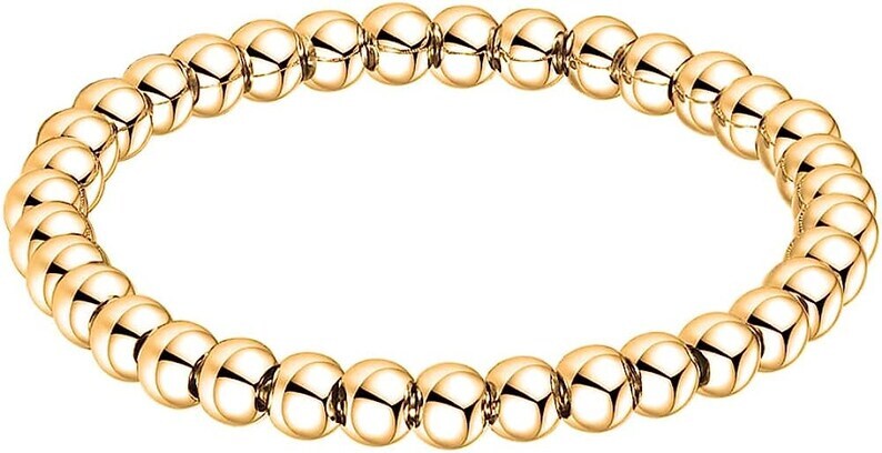 18K Gold Plated 925 Solid Sterling Silver Ball Stackable Ring Band for Women