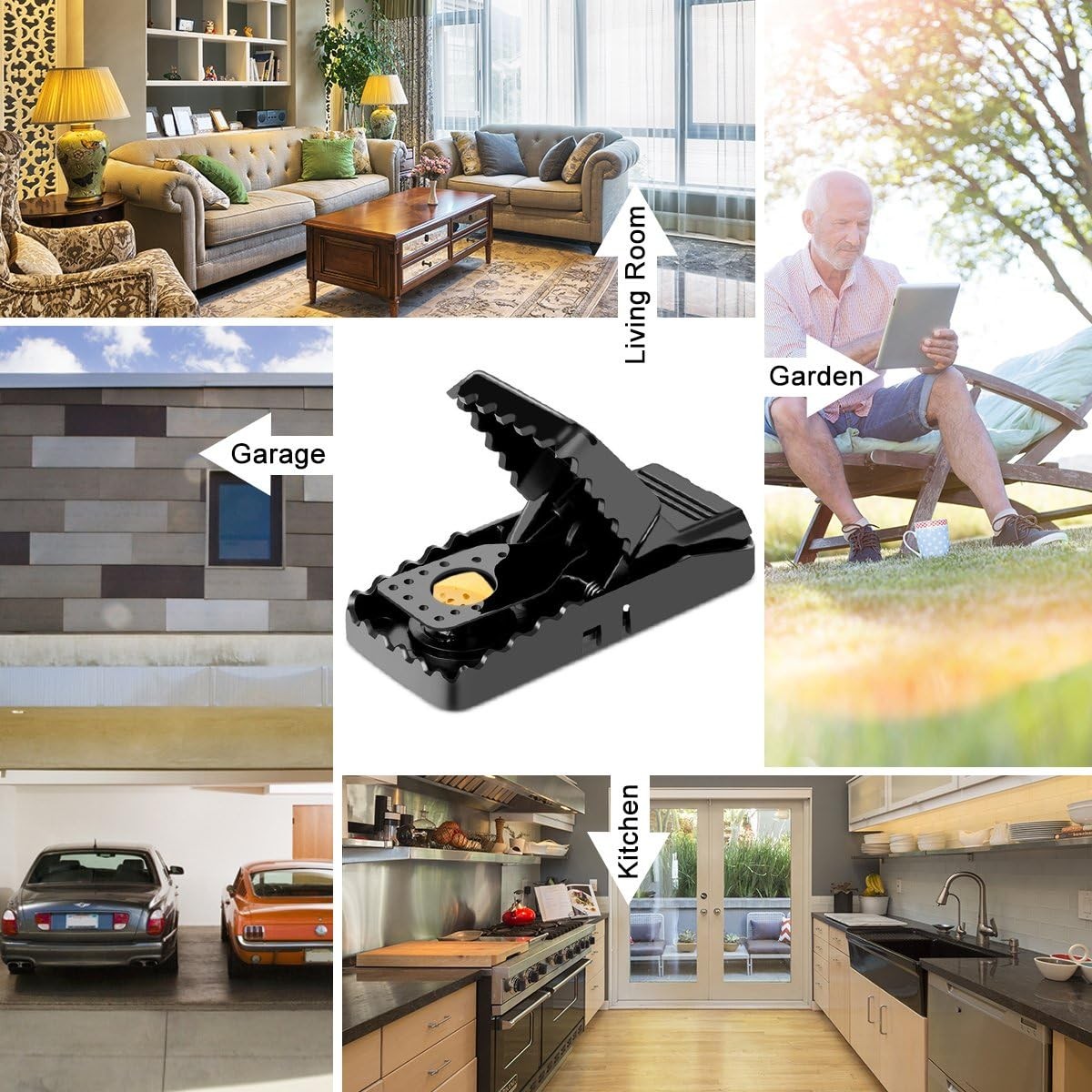 6 Pack Mouse Traps Rat Mice Killer Snap Trap Power Rodent Heavy Duty Pest Trap