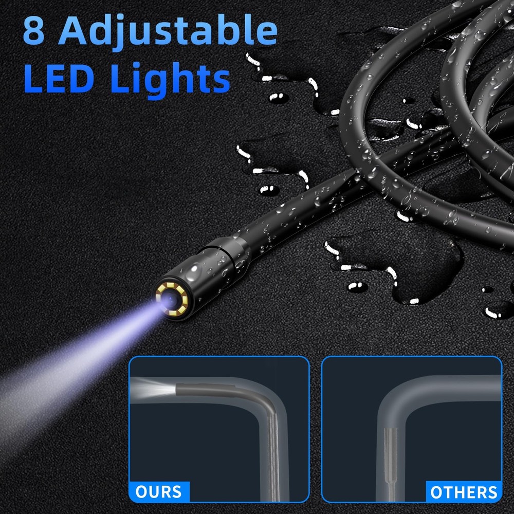WINWEND Endoscope Camera with Light - IP67 Waterproof Borescope Large, Black