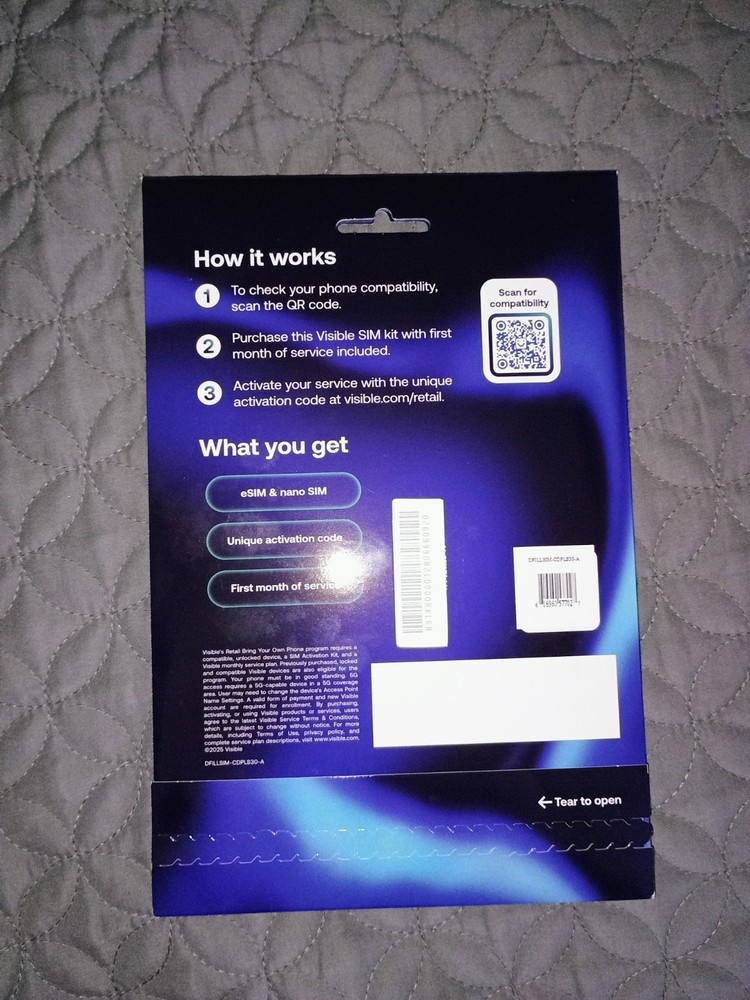 Try Visible by Verizon SIM card $35 Unlimited Data Talk Text