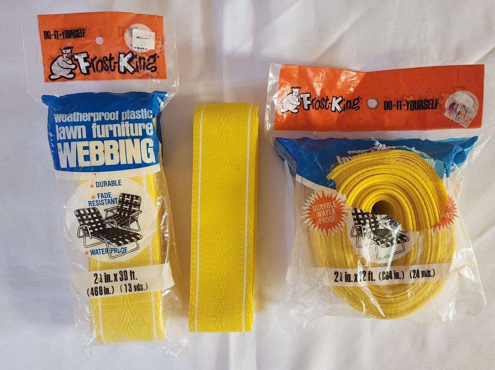Frost King Re-Web Kit Lawn Chair Webbing Yellow 2 Packs 110ft + 1 Open Vintage