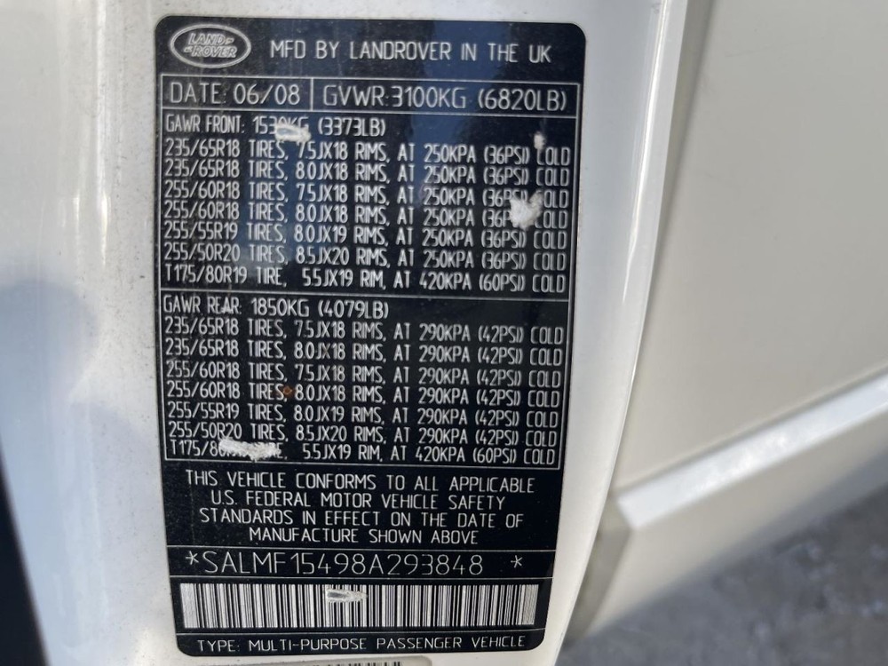 Emergency Roadside Tools Toolkit JACK LUGWRENCH RANGE ROVER 2008 976880