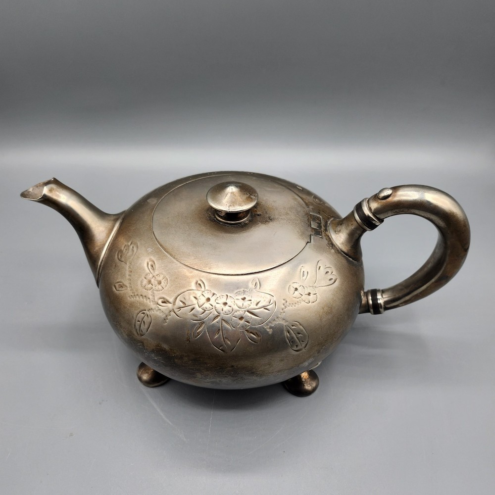 Vintage Pewter Teapot - Signed