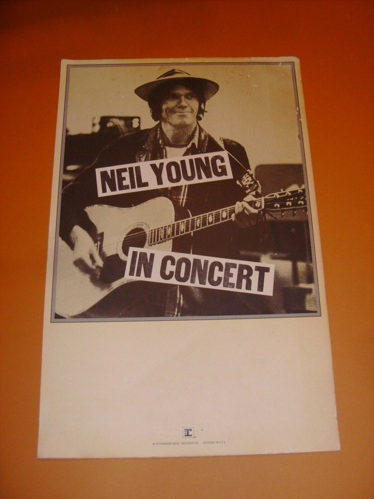 NEIL YOUNG 1978 WARNER BROS. PROMOTIONAL CONCERT POSTER ORIGINAL