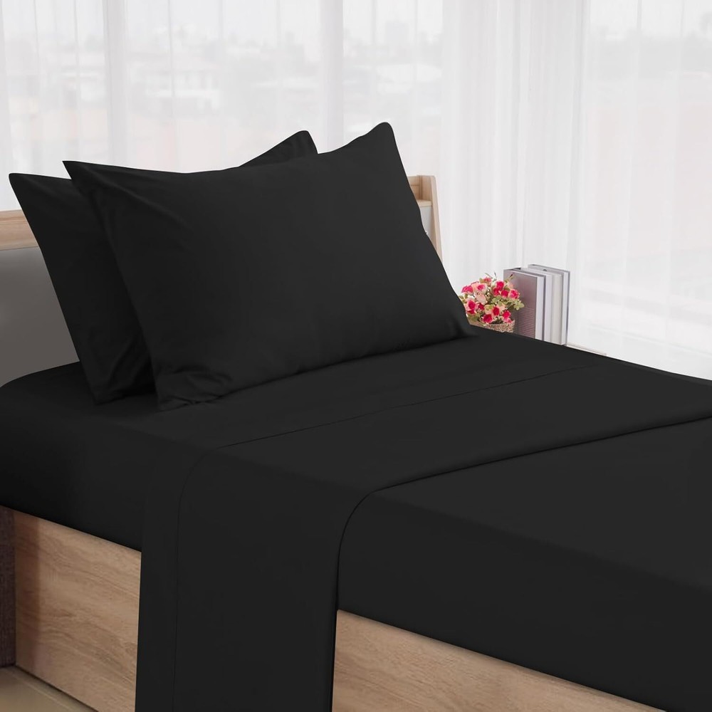 4 Piece Cot Size Sheets Fitted Cot Sheet Set 30"x75" for Camp Bunk/Guest Beds