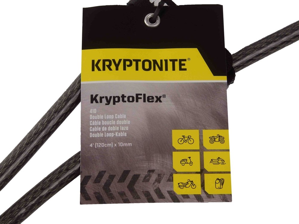 Kryptonite Evolution Series 4 Disc Lock Black and 410 4 ft Looped cable