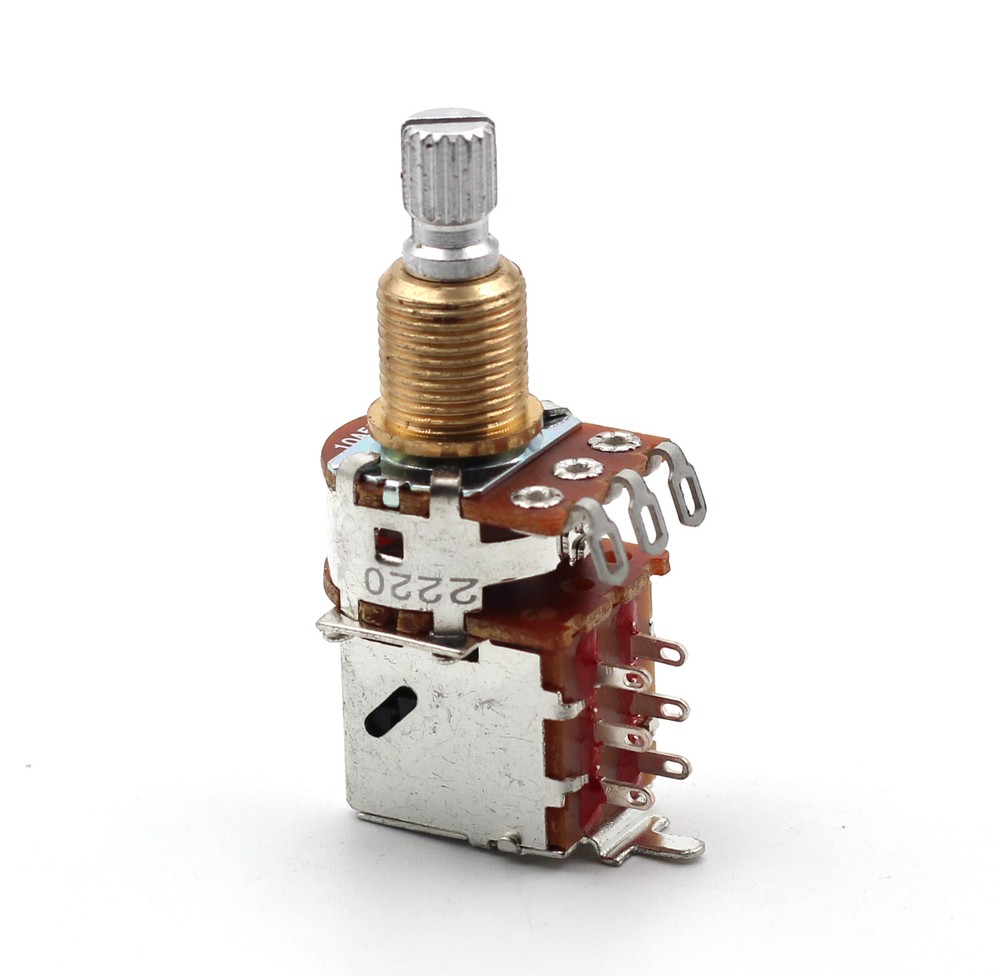 BOURNS 500K PUSH/PULL SHORT SPLIT SHAFT AUDIO TAPER POT / POTENTIOMETER