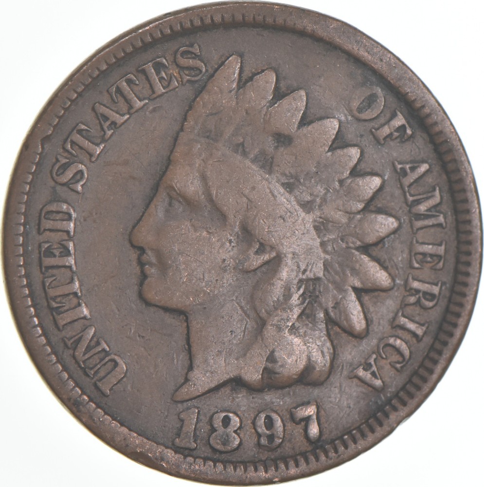 1897 Indian Head Cent AC Average Circ