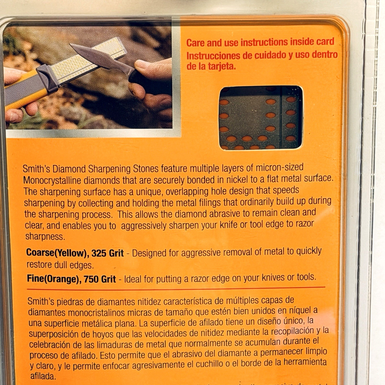 Smith's DCS4 Diamond Combination Sharpener 4" Coarse Fine Grits Hook Sharpener