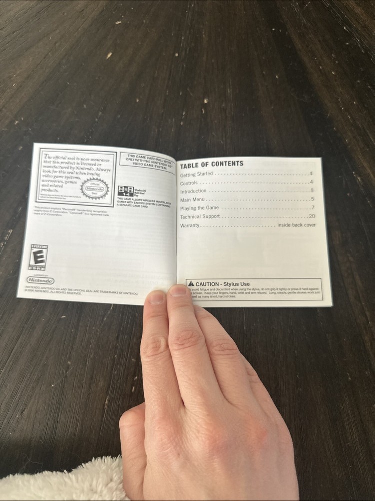 Nintendo DS Manual Only Brain Challenge