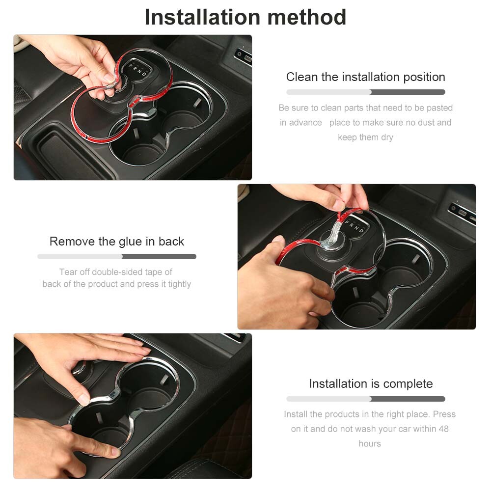 ⭕Chrome Front Gear Side Cup Holder Cover Trim Ring Bezel For Dodge Durango 2011+