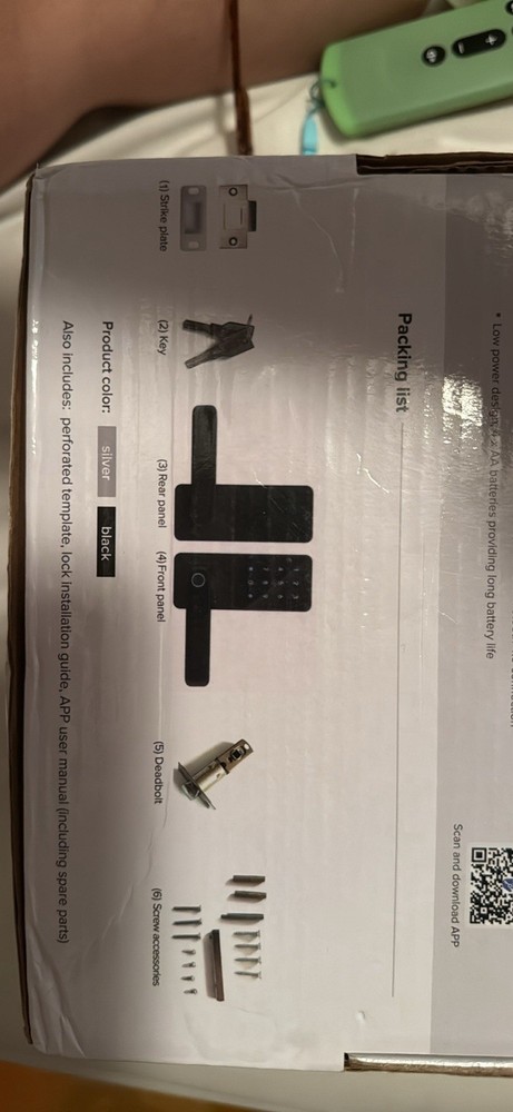 Bluetooth Smart Door Lock Fingerprint Unlock Passcode App Compatible Black