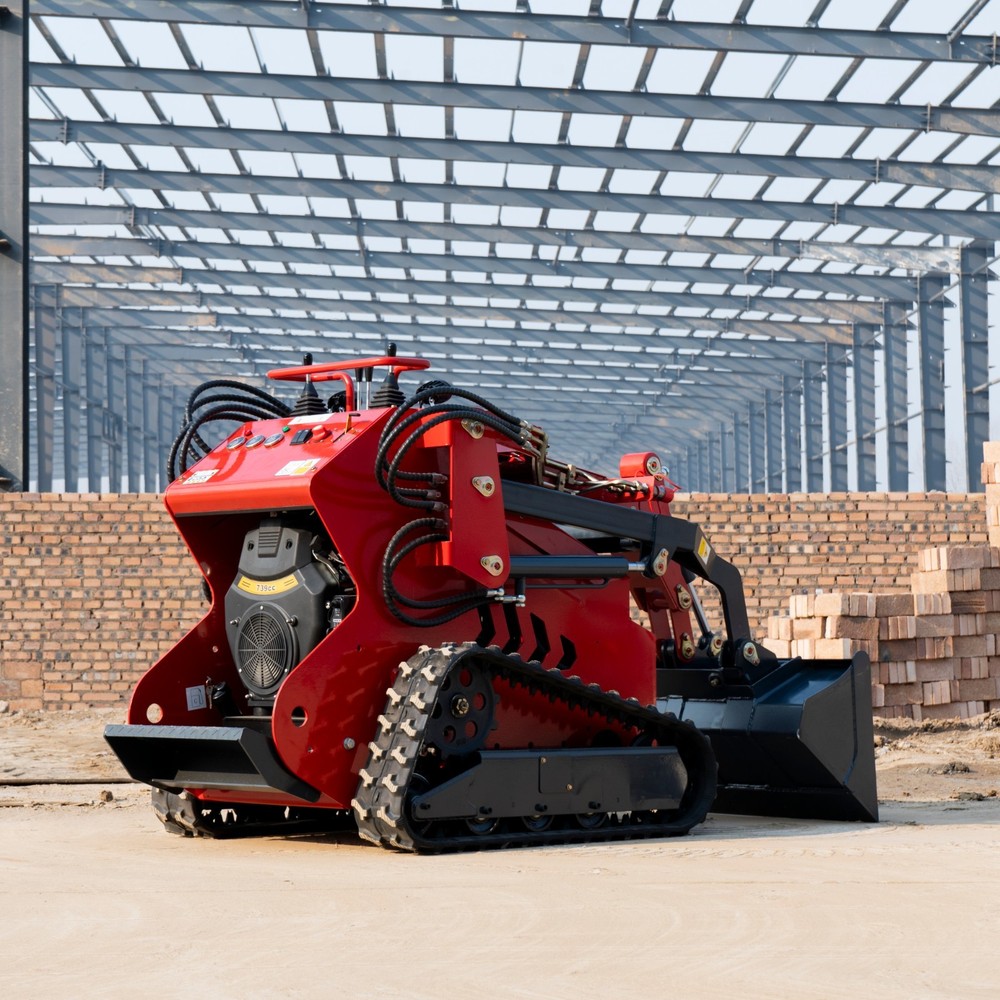 23HP Mini Skid Steer Loader + Mower Attachment with Tracks 3-Pumps Self-Leveling