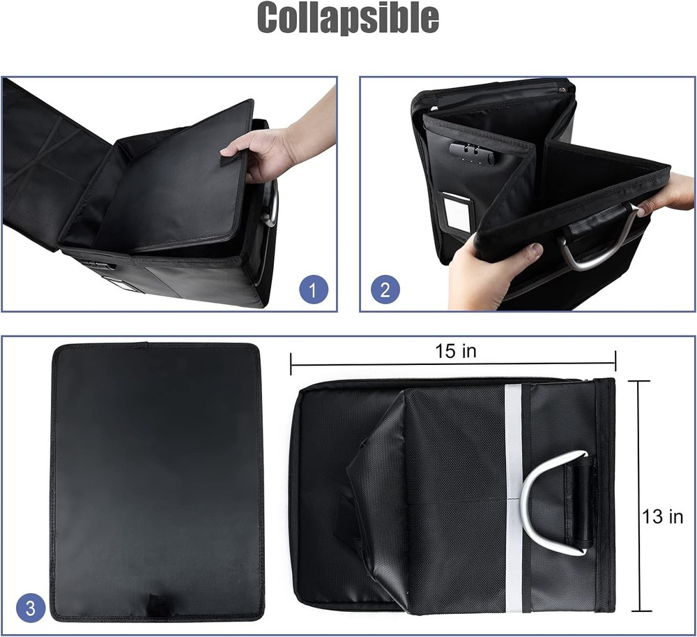 NEW.Fireproof File Box, Lockable Important Document Organizer