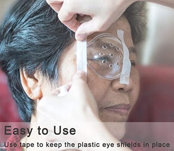 Eye Shield, 2 Pcs Plastic Shield Patch for Surgery Covering, Breathable
