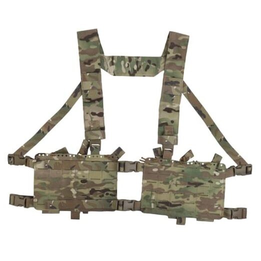 Tactical Chest Pack,Placard Split Front Chest Rig MOLLE System One Size Cp
