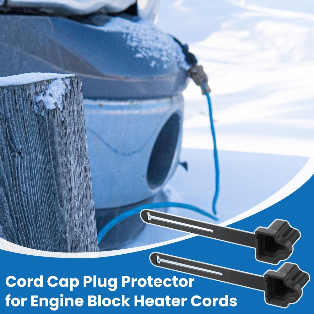 Feekoon 2 Pack 3 Prong Plug Protector for Engine Block Heater Cords, Black