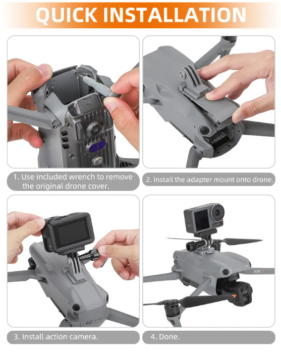 Action Camera Mounting Bracket for DJI Air 3