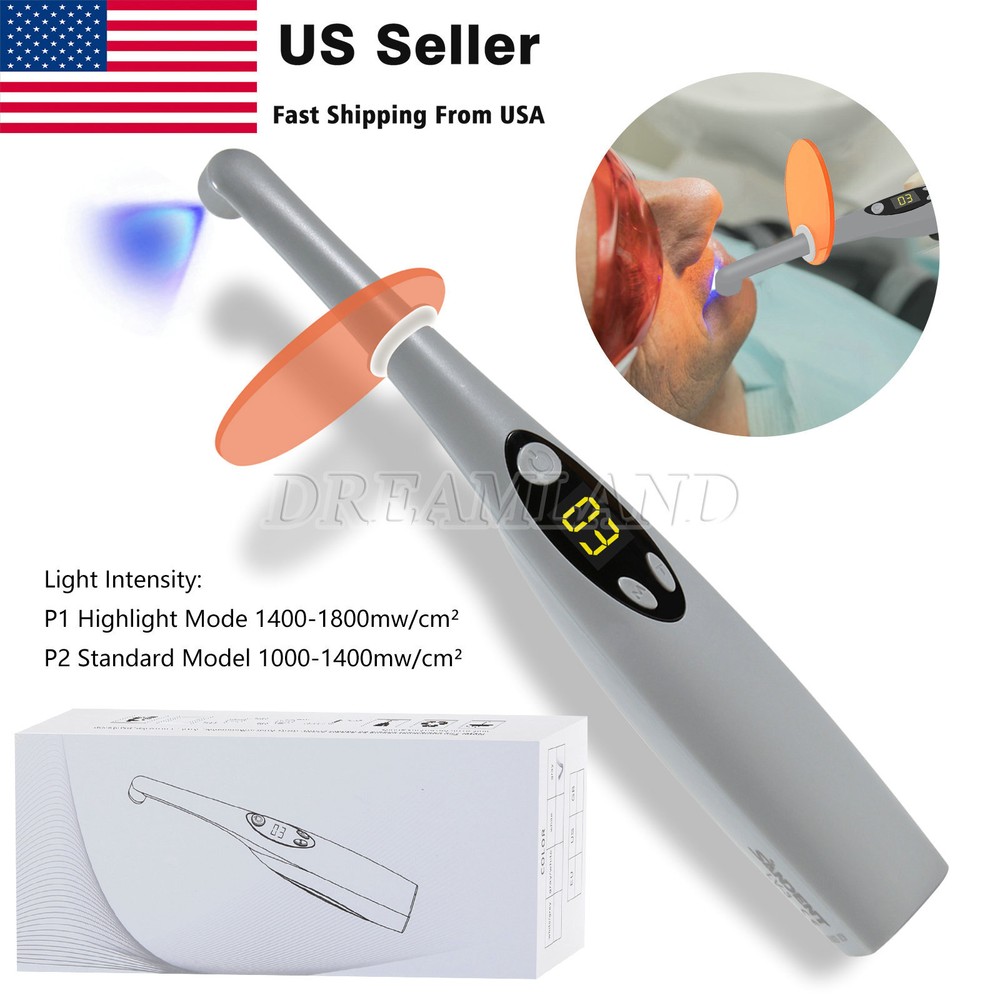 Dental LED Curing Light Lamp Wireless Composite Resin 3 Second USA
