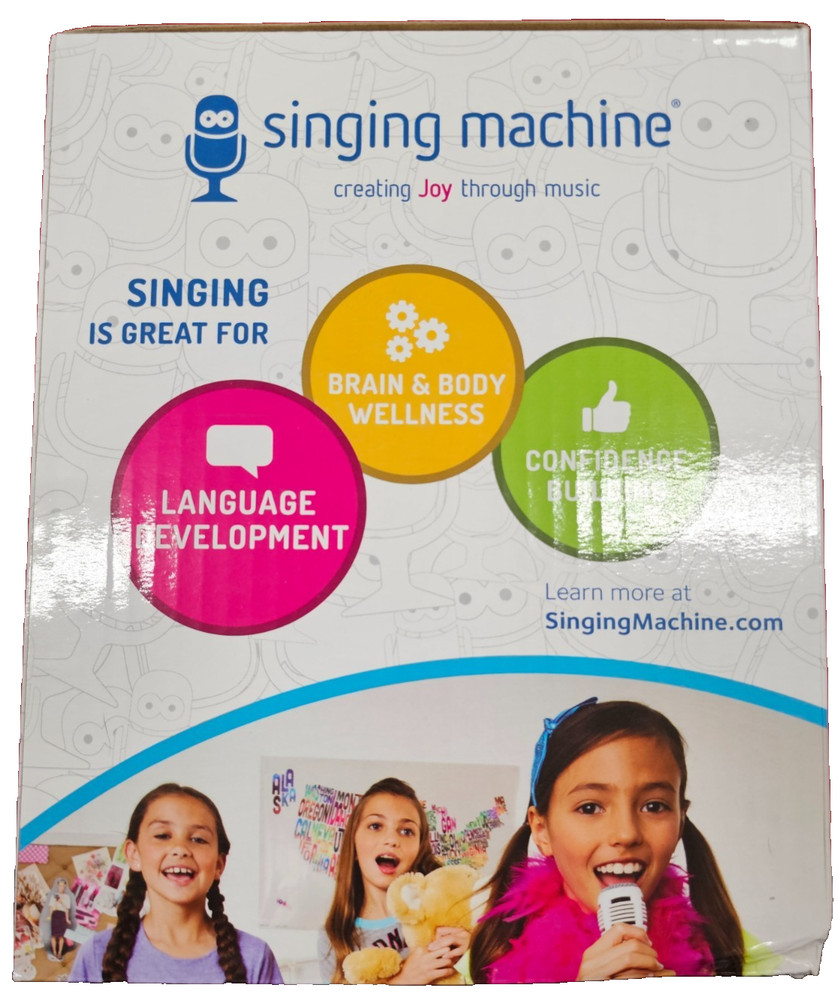 THE SINGING MACHINE TABEOKE PORTABLE BLUETOOTH KARAOKE SYSTEM, WHITE New