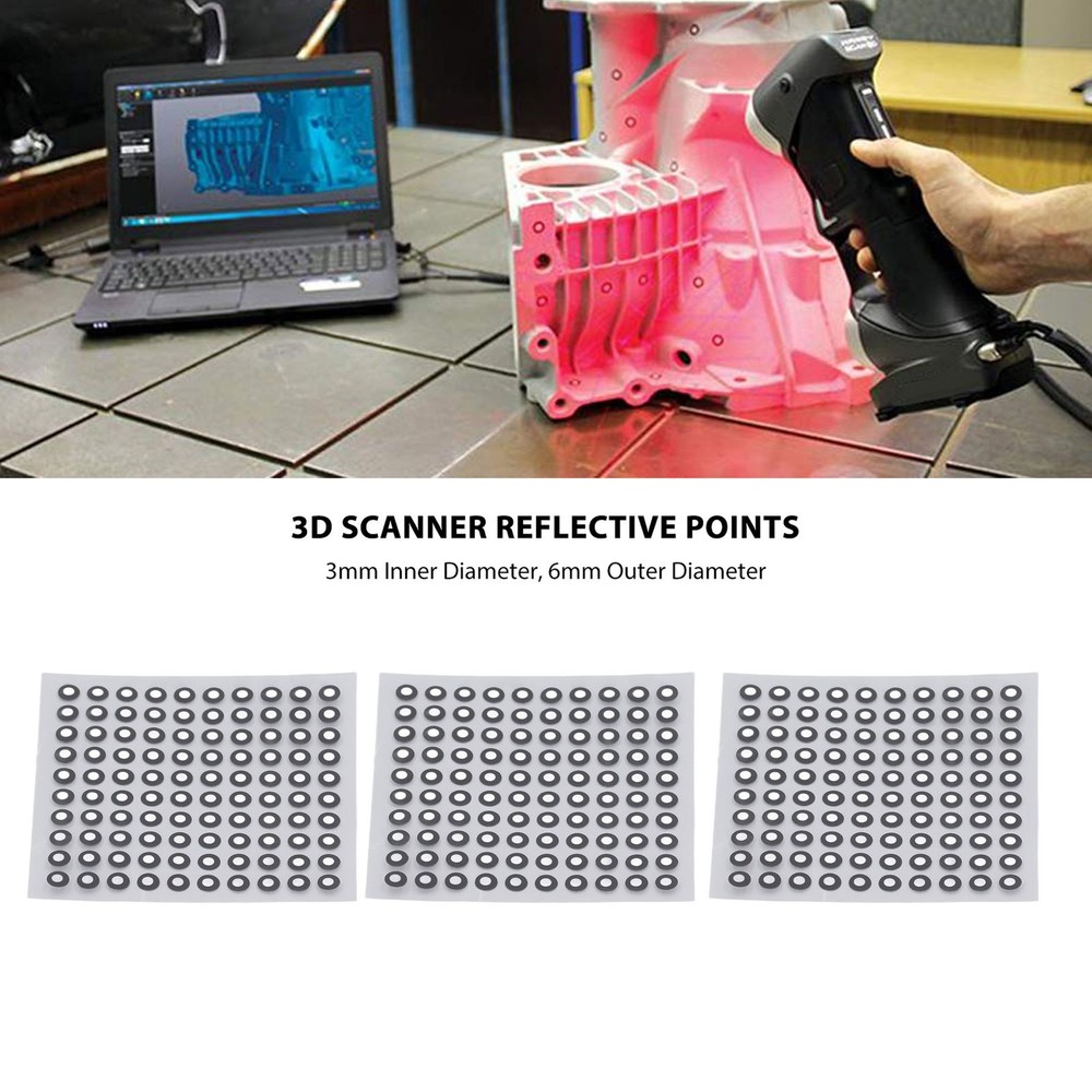 3 Sheets Scanner Positioning Points 3D Scanning Reflective Film Sticker