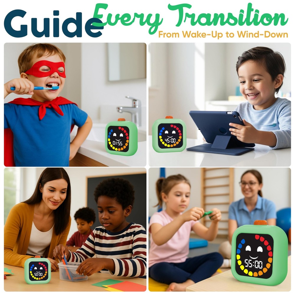 Digital Visual Timer for Kids - Rechargeable 99 Min Timer - Focus Smoother R...