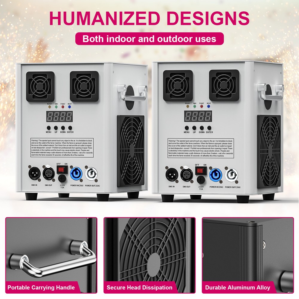 700W Cold Spark Machine Stage Firework Effect Mac DMX DJ Party Wedding & Case