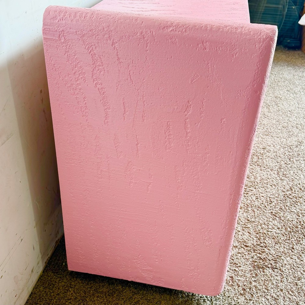 Postmodern Pink Stucco Finished Credenza