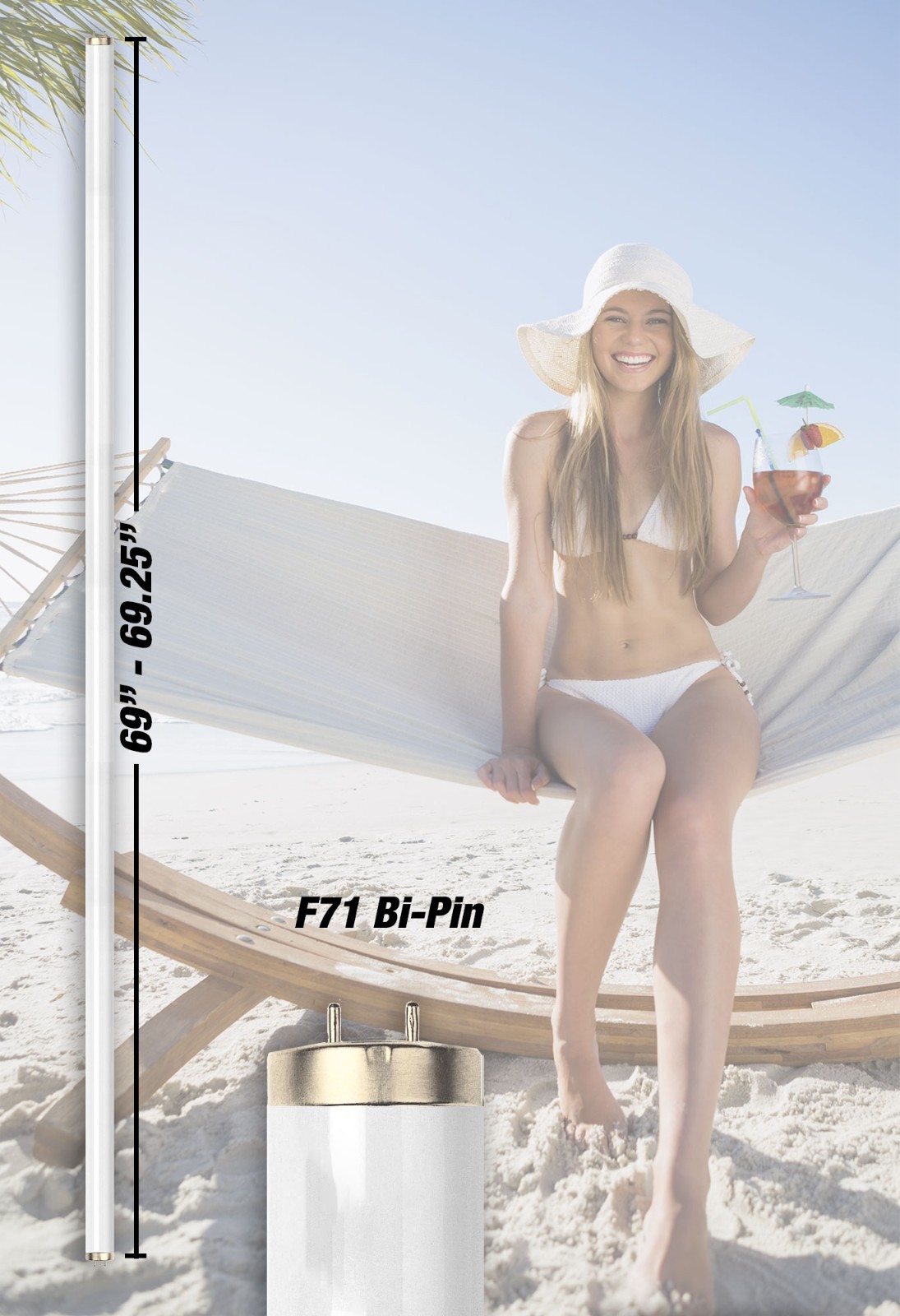 Aurora Midday Sun Twist F71T12 5.0% 100W Bipin Tanning Lamps - Bronzing Bulbs!