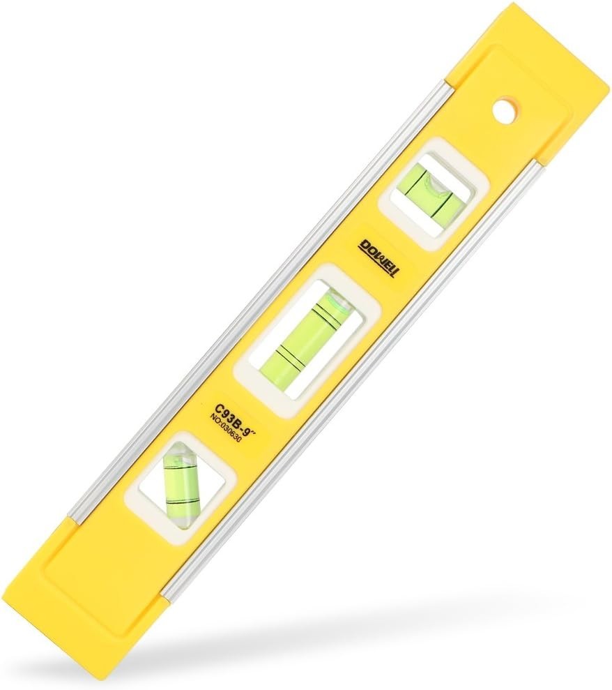 Compact 9-Inch Magnetic Level with Multi-Angle Bubbles for Accurate Alignments