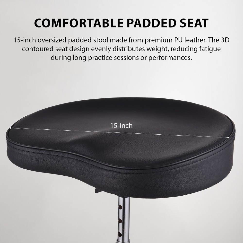 Drum Throne Seat Universal Padded Drum Height Rotatable Adjustable Padded IJKV