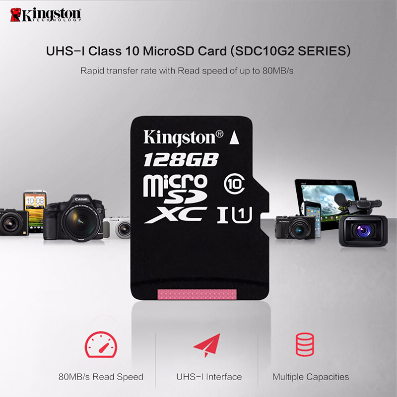 Original Kingston Class10 U1 512GB MicroSDXC Flash Memory TF Card With Adapter