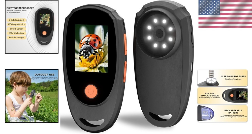 Handheld Digital Microscope with 2.0 Inch IPS Color Screen, Portable Magnifyi...