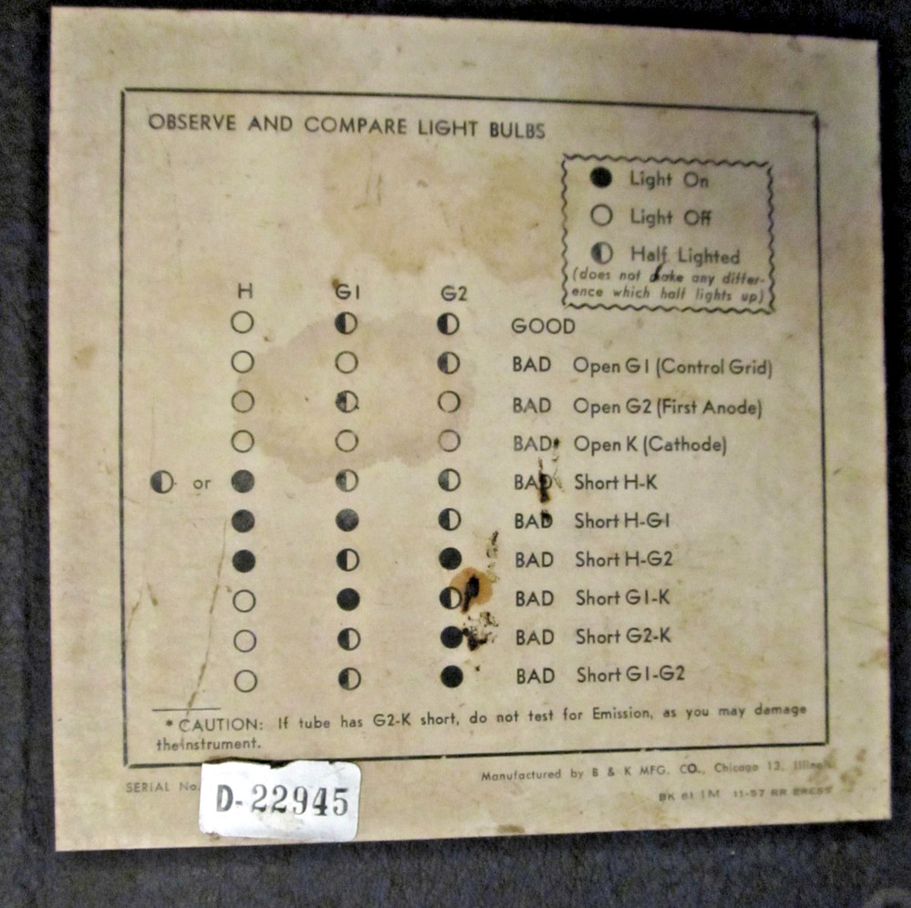 Vintage Cathode Rejuvenator tester box