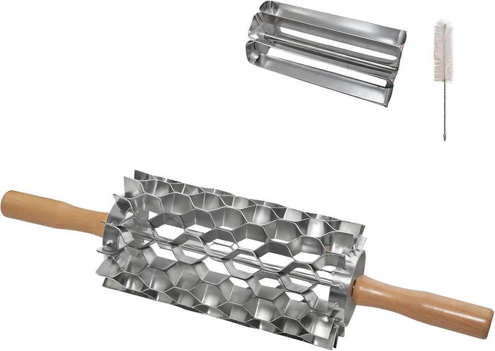 98-Hole Stainless Steel Doughnut Cutter, Replaceable Roller Blade, Doughnut Hole
