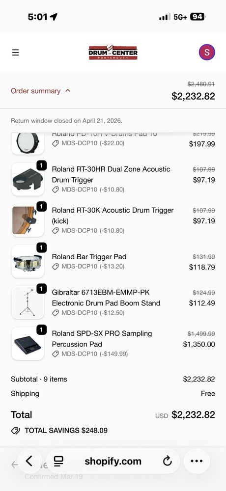 Roland SPD-SX Pro Sampling Pad - Black