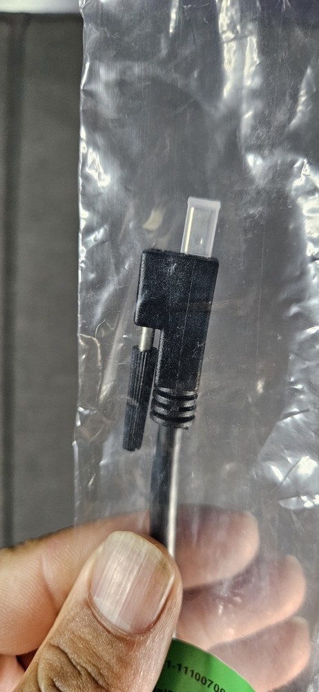 Mini DisplayPort to DisplayPort cable.