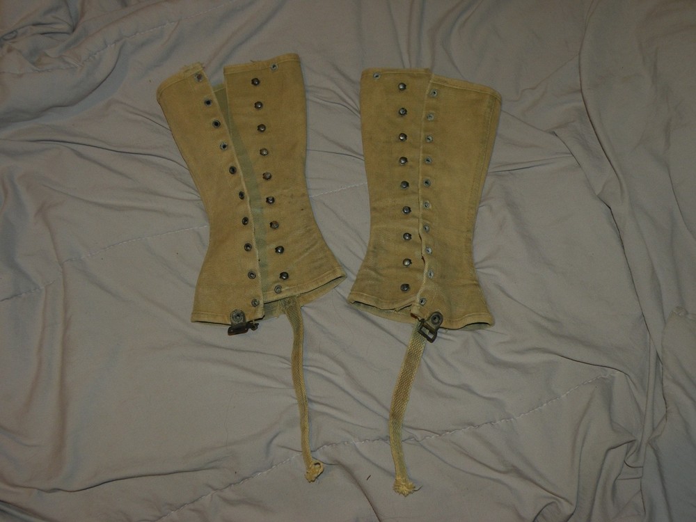 Original WW2 Size 2 Leggings  1942 USMC D.M. Buff Issued Designated Marksman